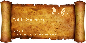 Mahl Gergely névjegykártya